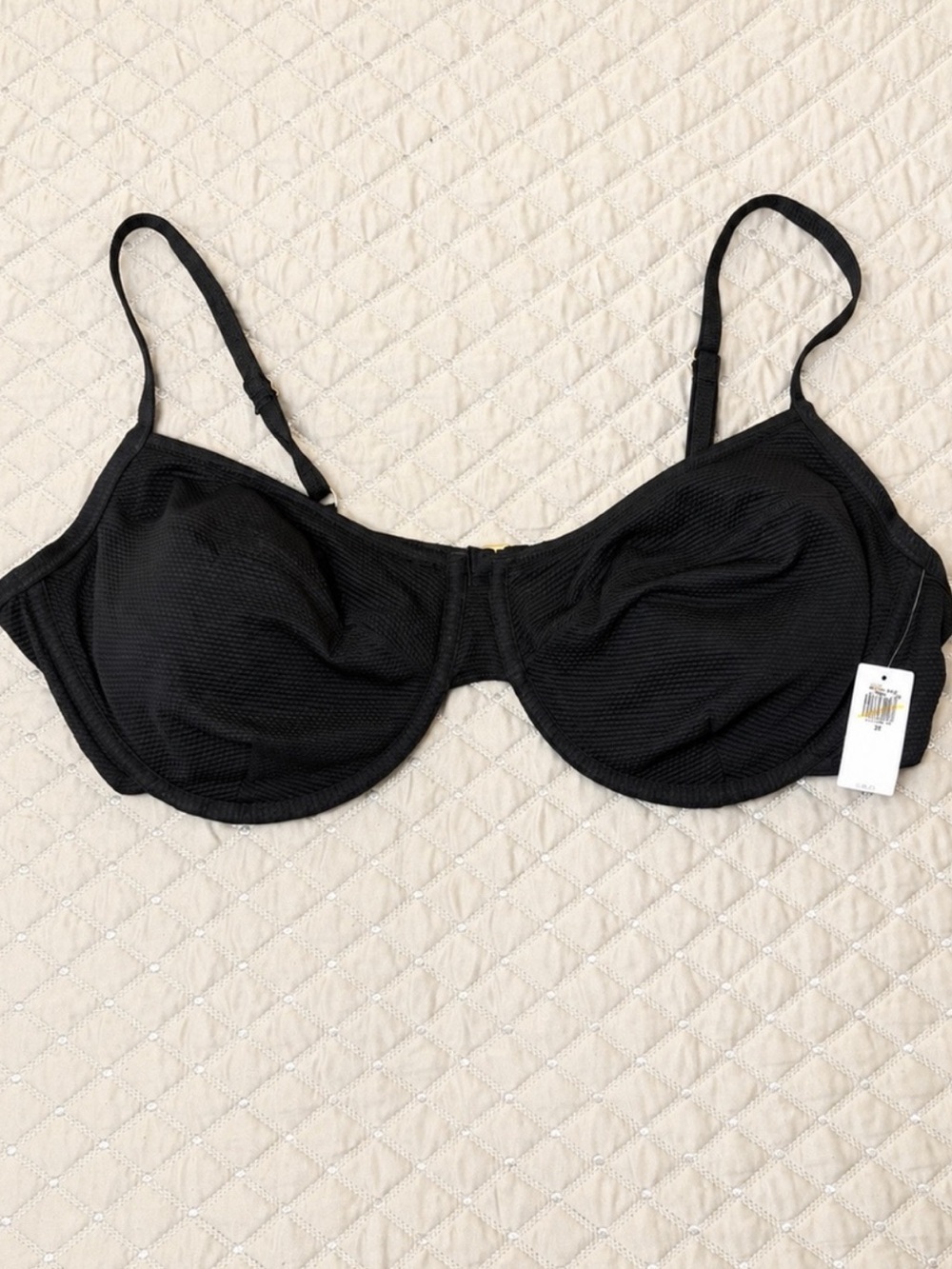 💦 OLD NAVY NWT Black Textured Underwire Bikini Top Minimalist Swim Sz 3X